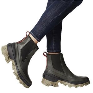 Sorel Brex Women's Lug Heel Chelsea Dark Moss / Sage Ankle Boots Size 8.5